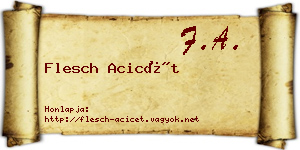 Flesch Acicét névjegykártya